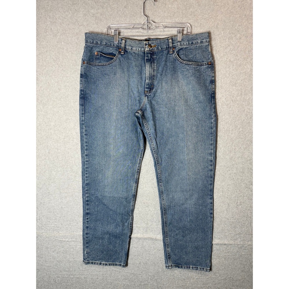 Lee Jeans Men's 40 X 30 Blue Denim 100% Cotton Regular Fit Straight‎ Leg Zip Fly